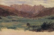 Frederic E.Church Hinter Schonau and Reiteralp Mountains,Bavaria oil